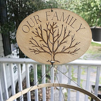 "Our Family Tree" Wooden Leaf Mobile